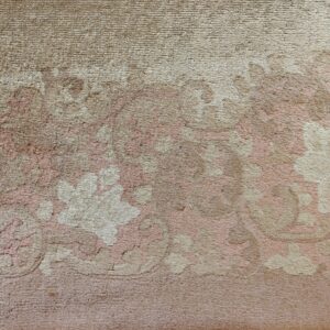Warm Light Washed Out Cream Color Minimalist Open Field Antique Chinese Deco Rug, detail photo 3, stock number 21868