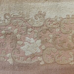 Warm Light Washed Out Cream Color Minimalist Open Field Antique Chinese Deco Rug, detail photo 4, stock number 21868