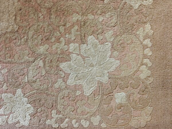 Warm light washed out cream color minimalist open field antique chinese deco rug 15 Warm light washed out cream color minimalist open field antique chinese deco rug, detail photo 7, stock number 21868