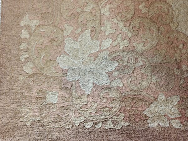 Warm light washed out cream color minimalist open field antique chinese deco rug 16 Warm light washed out cream color minimalist open field antique chinese deco rug, detail photo 8, stock number 21868