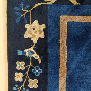 Wool Rectangle 1920s Knotted Chinese Blue - Peking Antique Rug, detail photo 2, stock number 25840