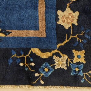 Wool Rectangle 1920s Knotted Chinese Blue - Peking Antique Rug, detail photo 5, stock number 25840