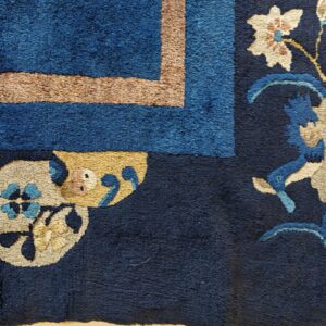 Wool Rectangle 1920s Knotted Chinese Blue - Peking Antique Rug, detail photo 6, stock number 25840