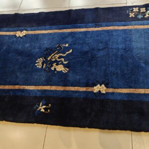 Wool Rectangle 1920s Knotted Chinese Blue - Peking Antique Rug, detail photo 7, stock number 25840