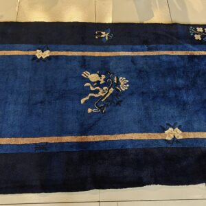Wool Rectangle 1920s Knotted Chinese Blue - Peking Antique Rug, detail photo 9, stock number 25840
